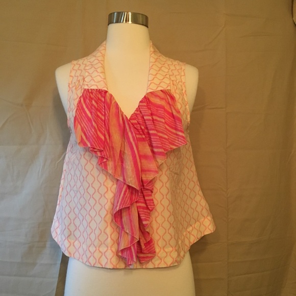 Anthropologie HD In Paris Blip Band Ruffle Blouse - Picture 4 of 8